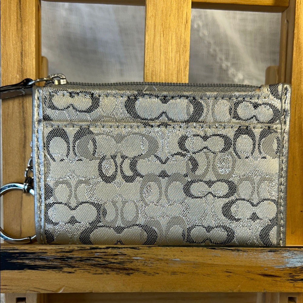 Coach fabric keychain small wallet
